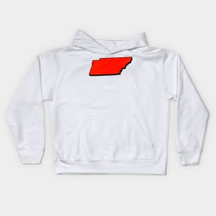 Bright Red Tennessee Outline Kids Hoodie